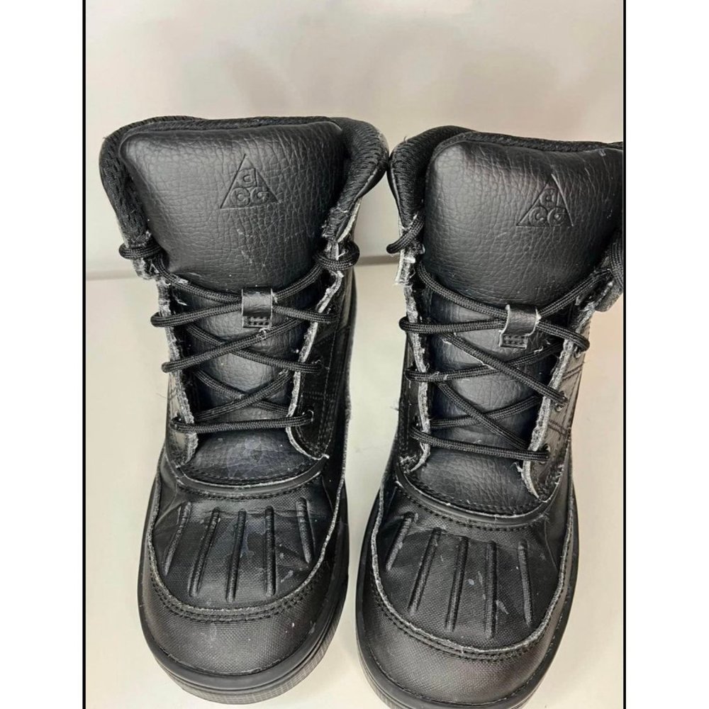 Nike Woodside 2 High Youth Boy Triple Black Lace Up High Top Boots Youth Size 3Y - Picture 4 of 10